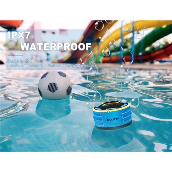 Bluetooth Shower Speaker,IPX7 Waterproof Wireless Portable Speaker with LEDLight - Picture 2 of 8